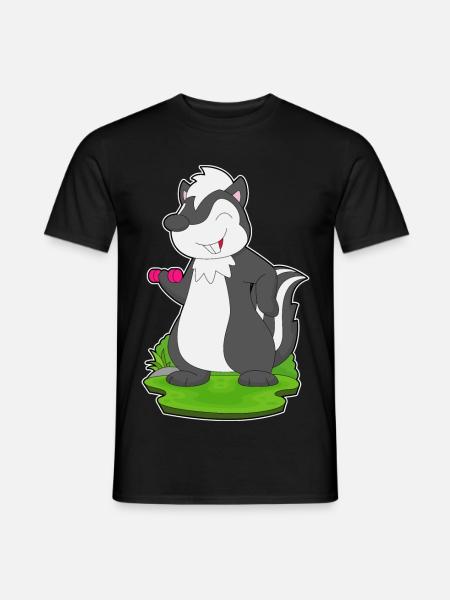 Skunk Bodybuilder Dumbbell Bodybuilding - Men's T-Shirt - black