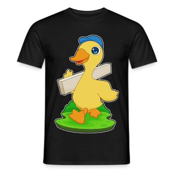 Duck Carpenter Wood Crafts - Men's T-Shirt - black - Front - AI Model Male 178 light (178cm)