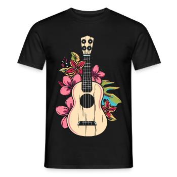 Ukulele Cartoon - Männer T-Shirt - Schwarz - Vorne - AI Model Male 178 light (178cm)