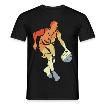 Vintage Basketball Player - Men's T-Shirt - black - Front - AI Model Male 178 light (178cm)