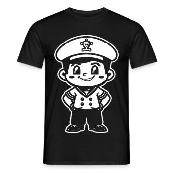 Kleiner Segelkapitän Cartoon - Männer T-Shirt - Schwarz - Vorne - AI Model Male 178 light (178cm)