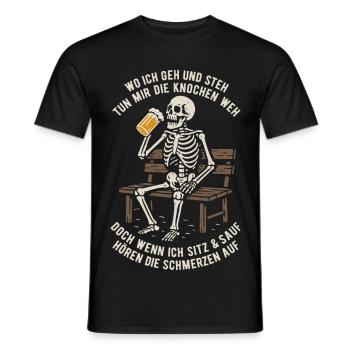 Wherever I go and stand my bones hurt saying - Men's T-Shirt - black - Front - AI Model Male 178 light (178cm)