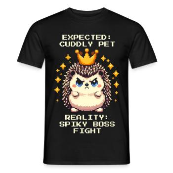 Stacheliger Bosskampf | lustiger Igel Spruch - Männer T-Shirt - Schwarz - Vorne - AI Model Male 178 light (178cm)