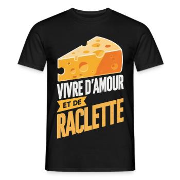 Vivre Amour Raclette Fanatique Cadeau Original - T-shirt homme - noir - Devant - AI Model Male 178 light (178cm)