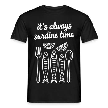 C’est toujours l’heure des sardines - T-shirt homme - noir - Devant - AI Model Male 178 light (178cm)