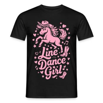 Line Dance Girl Unicorn Cowboy Hat & Cowboy Boots - Men's T-Shirt - black - Front - AI Model Male 178 light (178cm)