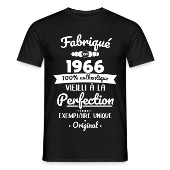 Hergestellt 1966 – Perfekt gereift - Männer T-Shirt - Schwarz - Vorne - AI Model Male 178 light (178cm)