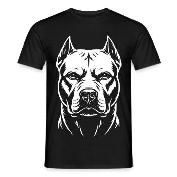 Tête de Pitbull - T-shirt homme - noir - Devant - AI Model Male 178 light (178cm)