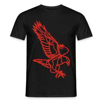 Red eagle in flight - Men's T-Shirt - black - Front - AI Model Male 178 light (178cm)