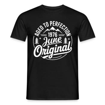 juin 1976 – Légende des sommets et montagnes - T-shirt homme - noir - Devant - AI Model Male 178 light (178cm)
