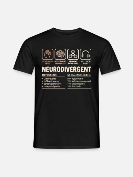Neurodivergent Facts Neurodiversity Design - Men's T-Shirt - black