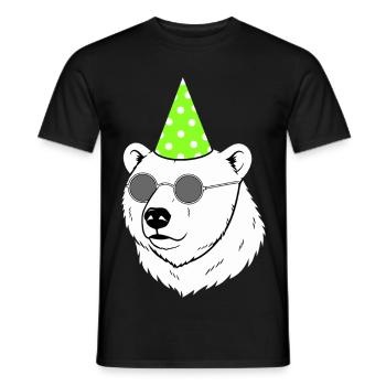 Polar Bear Party Sunglasses Birthday - Men's T-Shirt - black - Front - AI Model Male 178 light (178cm)