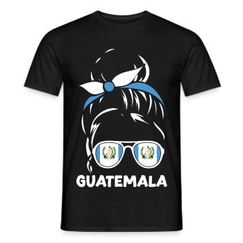 Guatemala Flag T-Shirt Pride & Home Chapín - Men's T-Shirt - black - Front - AI Model Male 178 light (178cm)