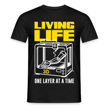 3D Druck Leben Schicht Für Schicht Drucker - Männer T-Shirt - Schwarz - Vorne - AI Model Male 178 light (178cm)