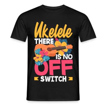 Ukulélé, il n’y a pas d’interrupteur d’arrêt, musicien hawaïen - T-shirt homme - noir - Devant - AI Model Male 178 light (178cm)