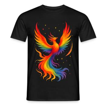 Phoenix Firebird Bird Oiseau Coloré - T-shirt homme - noir - Devant - AI Model Male 178 light (178cm)