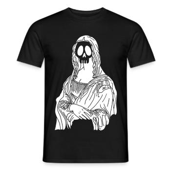 Crâne de la Joconde (blanc) - T-shirt homme - noir - Devant - AI Model Male 178 light (178cm)