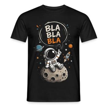 Astronaut Blabla on the Moon - Men's T-Shirt - black - Front - AI Model Male 178 light (178cm)