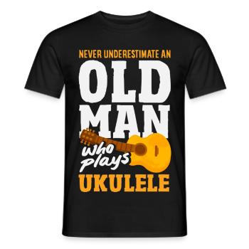 Designs et expressions amusantes de ukulélé - T-shirt homme - noir - Devant - AI Model Male 178 light (178cm)