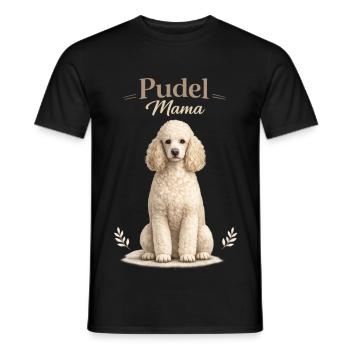 Pudel Mama – Geschenk für Pudel Liebhaberinnen - Männer T-Shirt - Schwarz - Vorne - AI Model Male 178 light (178cm)