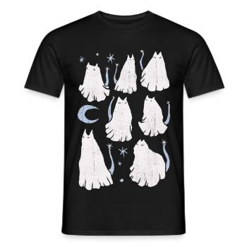 GEISTKATZEN - Männer T-Shirt - Schwarz - Vorne - AI Model Male 178 light (178cm)