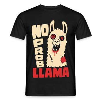 No Prob Llama – Zombie-Lama mit Gruselhumor - Männer T-Shirt - Schwarz - Vorne - AI Model Male 178 light (178cm)