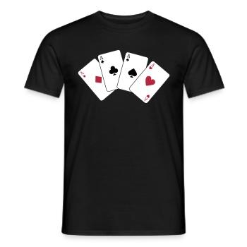 Card Game, Poker, Ace - T-shirt homme - noir - Devant - AI Model Male 178 light (178cm)