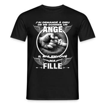 Papa et fille, cadeau papa et bébé - T-shirt homme - noir - Devant - AI Model Male 178 light (178cm)