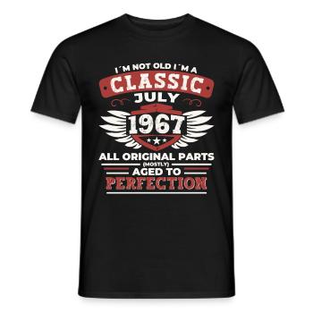 55e anniversaire Né en 1967 Juillet Cadeaux Hommes - T-shirt homme - noir - Devant - AI Model Male 178 light (178cm)