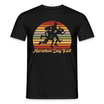 Half Marathon Jogging Running Gift - Men's T-Shirt - black - Front - AI Model Male 178 light (178cm)