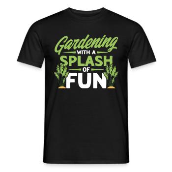 Water gardener gardening with a dash of fun G - Men's T-Shirt - black - Front - AI Model Male 178 light (178cm)