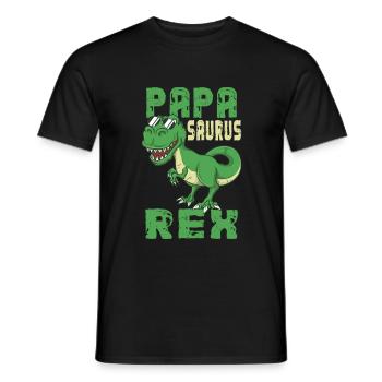 Papasaurus Rex Dinosaur T-Rex Dad Gift - Men's T-Shirt - black - Front - AI Model Male 178 light (178cm)