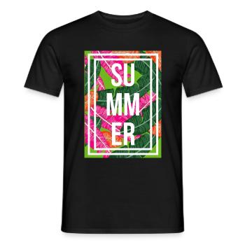 Sommer Palmen - Männer T-Shirt - Schwarz - Vorne - AI Model Male 178 light (178cm)
