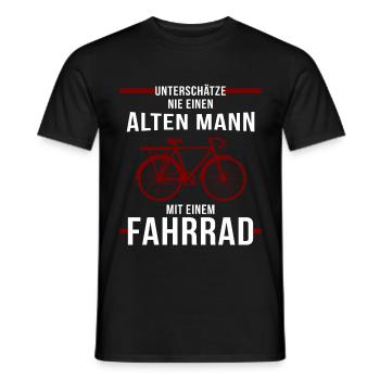 Vieil homme vélo - T-shirt homme - noir - Devant - AI Model Male 178 light (178cm)