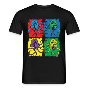 Octopus Pop Art - T-shirt homme - noir - Devant - AI Model Male 178 light (178cm)
