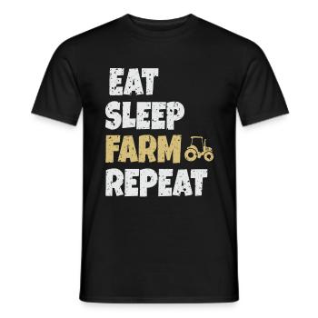 Essen Schlafen Farmen Wiederholen Bauer Geschenk - Männer T-Shirt - Schwarz - Vorne - AI Model Male 178 light (178cm)