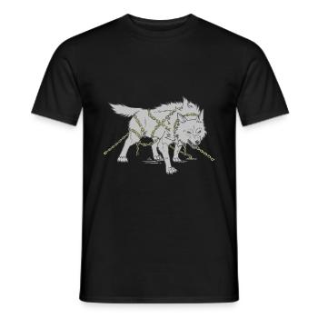Loup dans les chaînes - T-shirt homme - noir - Devant - AI Model Male 178 light (178cm)