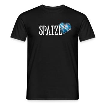 Spatzl Bavière coeur - T-shirt homme - noir - Devant - AI Model Male 178 light (178cm)