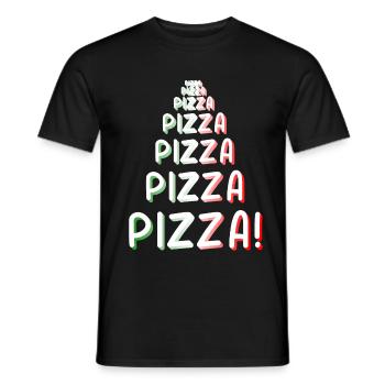 Pizza Pizza Pizza - Men's T-Shirt - black - Front - AI Model Male 178 light (178cm)