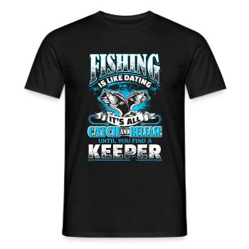 Dating angler pêcheur pêche poisson cadeau - T-shirt homme - noir - Devant - AI Model Male 178 light (178cm)