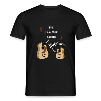 Uke I Am Your Father T Shirt Ukulele Guitar Music - Männer T-Shirt - Schwarz - Vorne - AI Model Male 178 light (178cm)