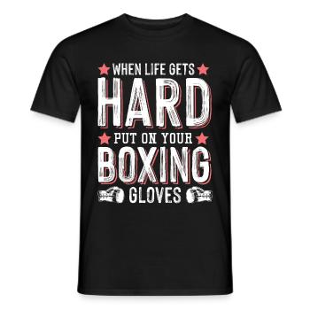 Boxing boxing hard - Men's T-Shirt - black - Front - AI Model Male 178 light (178cm)