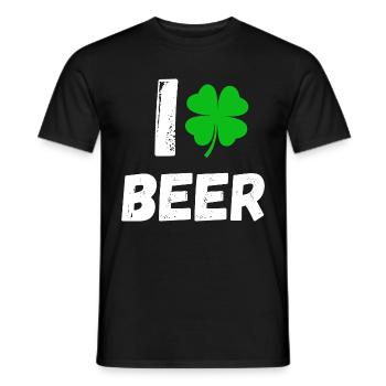 I Love Beer Ireland Shamrock St. Patrick’s Day - T-shirt homme - noir - Devant - AI Model Male 178 light (178cm)