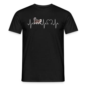 Chat Battement de cœur Chats ECG Chat domestique Pouls - T-shirt homme - noir - Devant - AI Model Male 178 light (178cm)