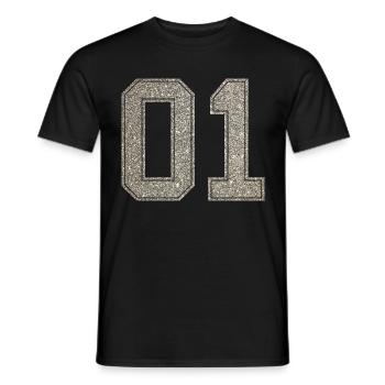 Numéro 01 numéro de maillot 1 numéro de maillot - T-shirt homme - noir - Devant - AI Model Male 178 light (178cm)