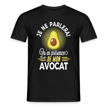 Avocat - Humour vegan végétarien drôles - T-shirt homme - noir - Devant - AI Model Male 178 light (178cm)