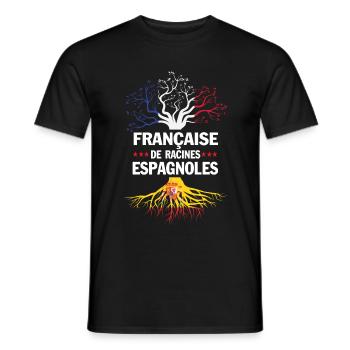 Française de racines espagnoles - T-shirt homme - noir - Devant - AI Model Male 178 light (178cm)