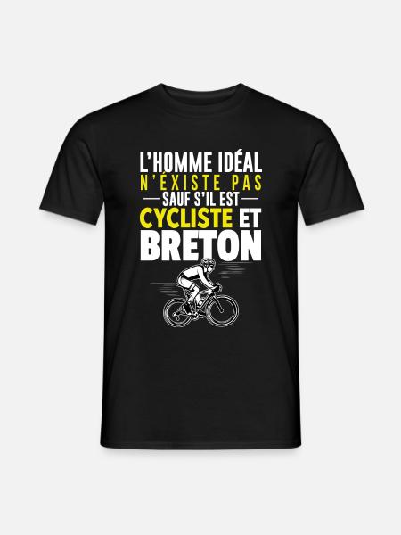 Cycliste Breton Cyclisme Vélo Bretagne Humour - T-shirt homme - noir