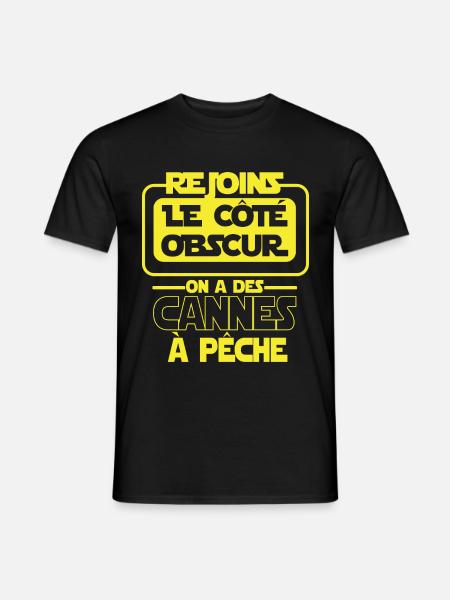 Rejoins le côté obscur - star-wars pêche pêcheur - T-shirt homme - noir