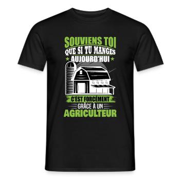 Agriculteur Agriculture Ferme Humour Cadeau - T-shirt homme - noir - Devant - AI Model Male 178 light (178cm)